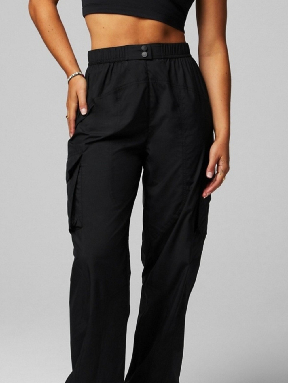 Fabletics Black Cargo Joggers with Utility Pockets